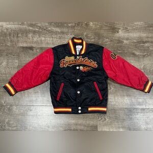 Disney Store Boys Incredibles Bomber Jacket Black Snap Super Speedsters Vintage